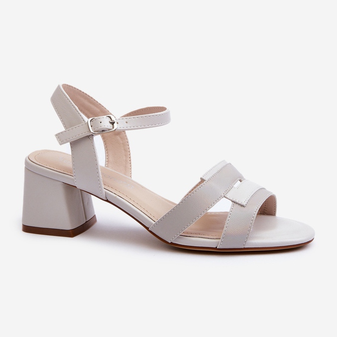 Ženske sandale na visoku petu od eko kože Sergio Leone SK894 sive siva 1