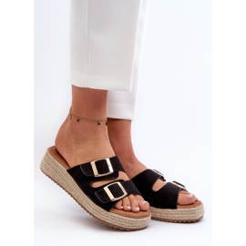 Ženske japanke s pletenim eko ​​antilop crnim zaloemijem crna 2