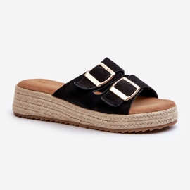 Ženske japanke s pletenim eko ​​antilop crnim zaloemijem crna 1