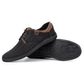 Polbut Kožne cipele za muškarce 402 ljetne crne sa smeđom bojom crna 3