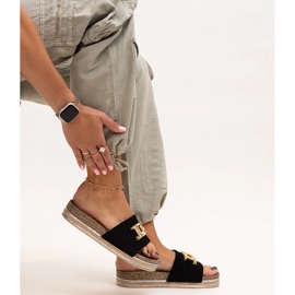 Crne japanke sa sjajnom kopčom Niamh crna 1