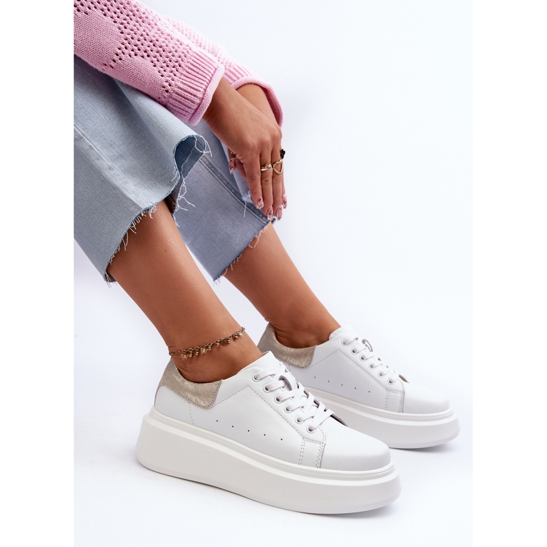 S.Barski D&amp;A ženske tenisice s platformom LR568 Bijele bijela 1