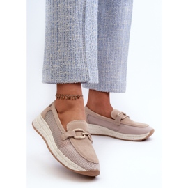 S.Barski Ženske mokasine od brušene kože D&amp;A TW210 bež 2