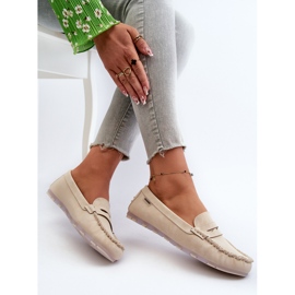 Ženske mokasine od eko kože svijetlo bež Celoria 1