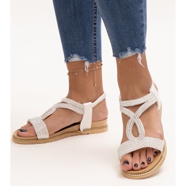 Bijele sandale ukrašene Detila cirkonima bijela 1