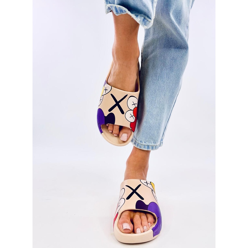 Papuče sa šarenim Clancy Khaki printom bež 1