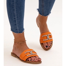 Narančaste japanke s ukrasnom kopčom marke Rochaela narančasta 1