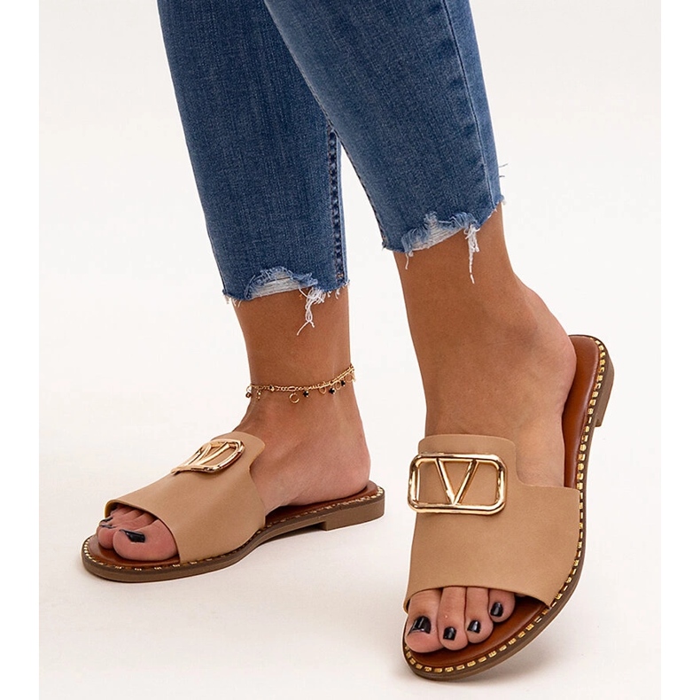 Bež japanke s Mariza kopčom 1