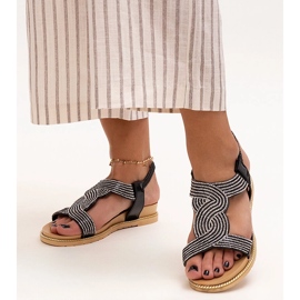 Crne sandale ukrašene Gairsa cirkonima crna 1