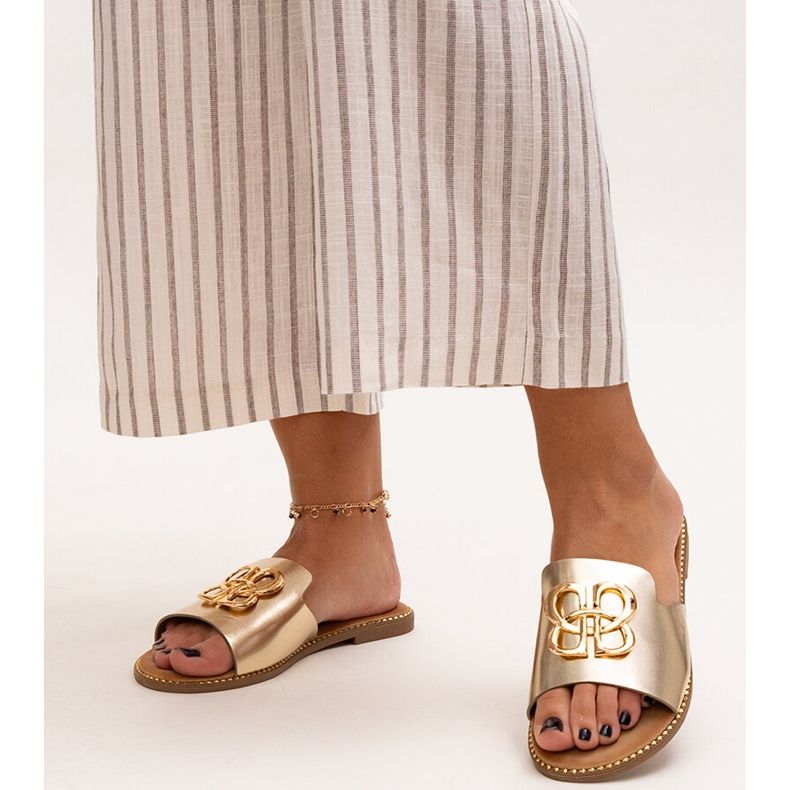 Zlatne japanke ukrašene Perkin kopčom zlatni 1