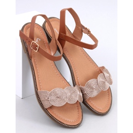 Tavani ravne sandale boje šampanjca smeđa 1