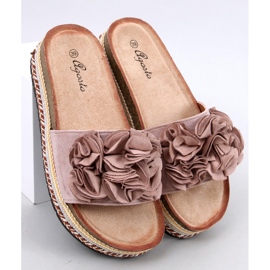 Raven Beige japanke s debelim šarenim potplatom bež 1