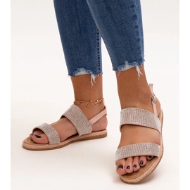 Ružičaste sandale ukrašene Carvalia kamenčićima ružičasta 1