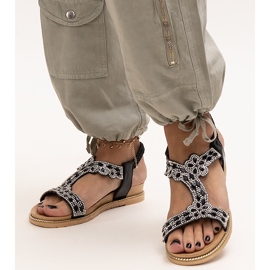 Shahidine sjajne crne sandale crno 1