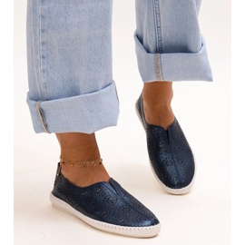 Mornarskoplave kožne ažurne Bernice cipele plava 1