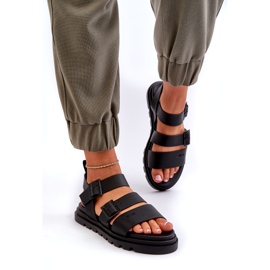 Ženske sandale za eko kože Big Star NN274065 Black crna 1