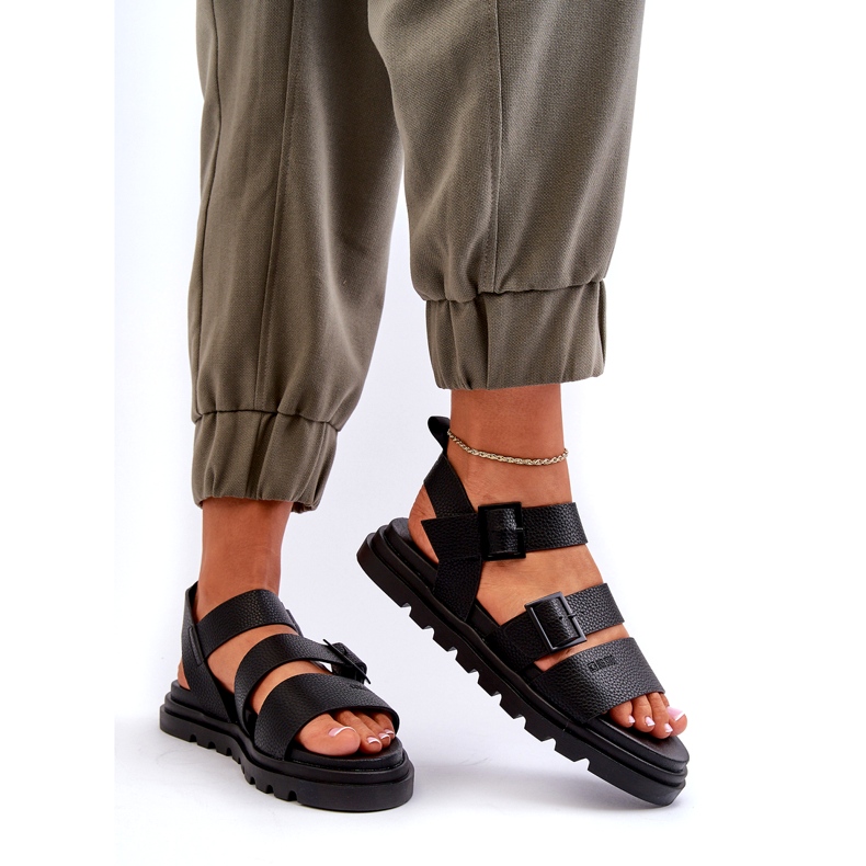 Ženske sandale za eko kože Big Star NN274065 Black crna 2