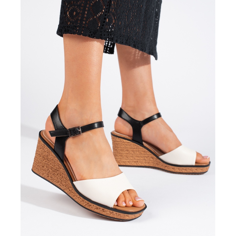 Ženske bijele sandale na klin od Sergio Leonea bijela 1