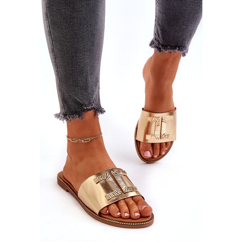 Seastar Ženske japanke sa zlatnim ukrasima zlatna 1