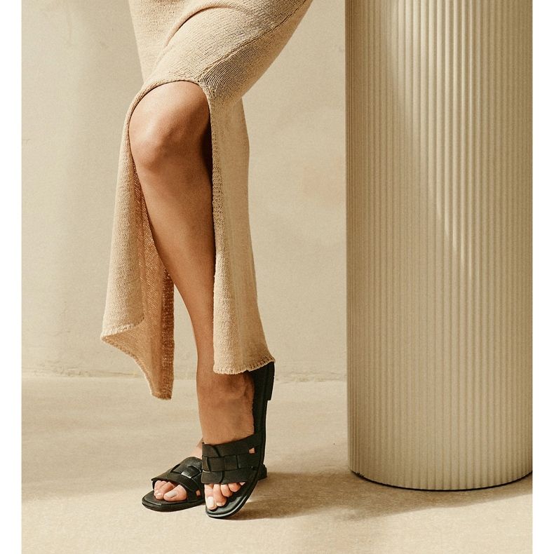 Marco Shoes Sandale s pletenim remenom crno 1