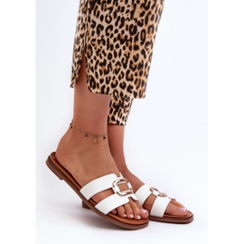 Ženske ravne japanke od eko kože Sergio Leone SK077H Bijele bijela 2