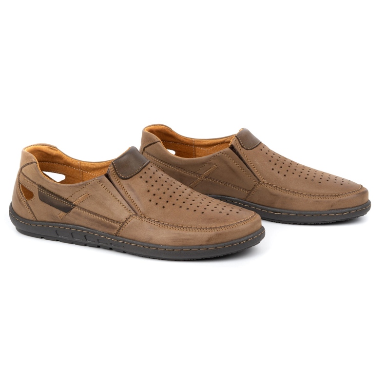 Olivier Muške kožne mokasine za ljeto 602 smeđe smeđa 2