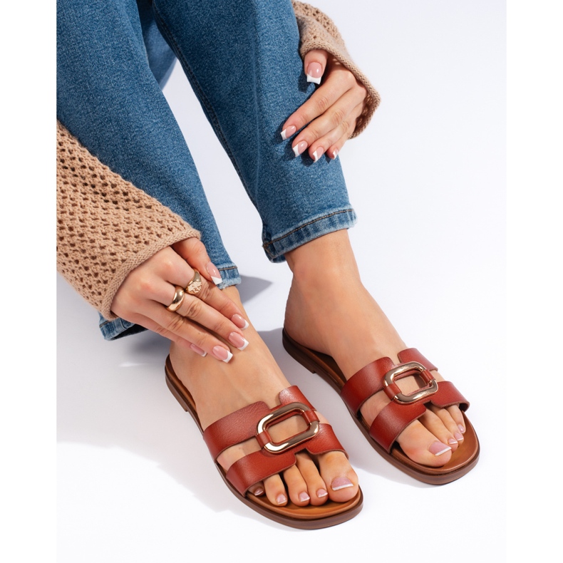 Smeđe ženske japanke Sergio Leone smeđa 1