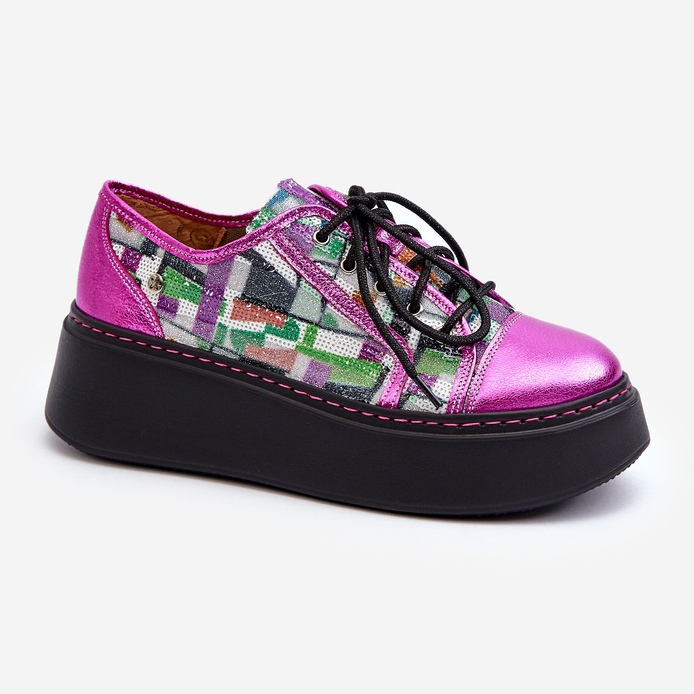 Ženske kožne tenisice na platformu Maciejka 06479-15 Fuchsia ružičasta 1