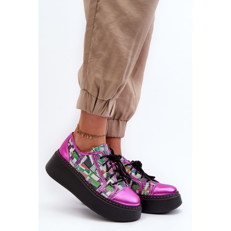 Ženske kožne tenisice na platformu Maciejka 06479-15 Fuchsia ružičasta 2