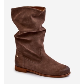 Ženske čizme od brušene kože Maciejka 05057-14 smeđe smeđa 1