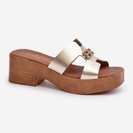 Zazoo 40412 Elegantne kožne japanke sa zlatnim ukrasom 1