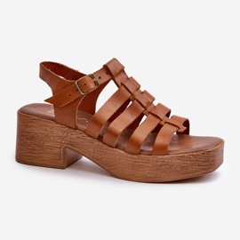 Zazoo 40410 Ženske kožne sandale, smeđe smeđa 1