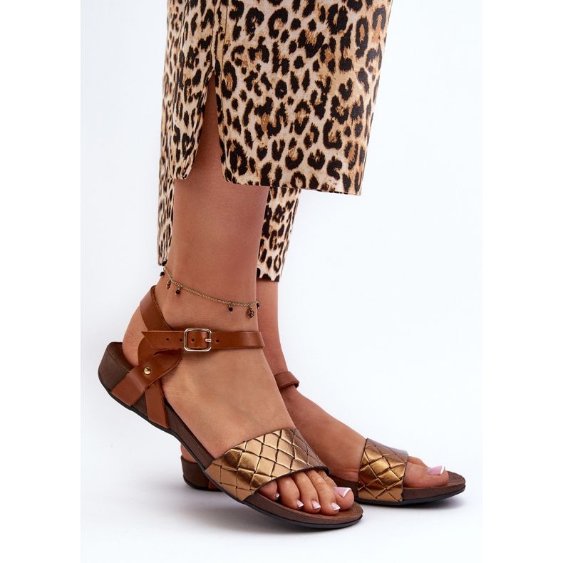 Zazoo 40027 Ženske ravne kožne sandale, bakar smeđa 2