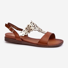 Sergio Leone SK070H Ženske ravne sandale, smeđe smeđa 1