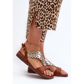 Sergio Leone SK070H Ženske ravne sandale, smeđe smeđa 2