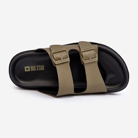 Lagane muške japanke s kopčama Big Star NN174592 tamnozelene zelena 1