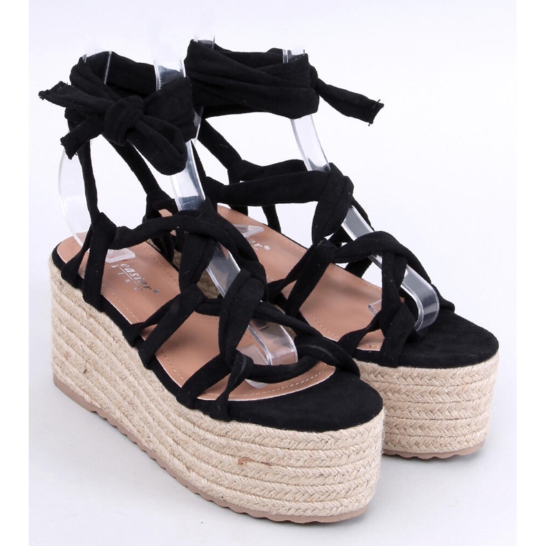 Espadrile s platformom Manon Black crna 1