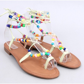 Rimske sandale s perlama Maios Green zelena 1