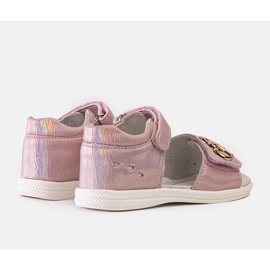 Miss Ružičaste dječje sandale s Minka kožnim umetkom ružičasta 1