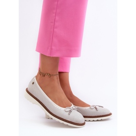 Ženske ažur balerinke od prirodne kože Maciejka P6509-11 Bijele bijela 2
