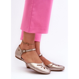 Kožne ženske sandale Maciejka 06641-25 Zlatne zlatna 2