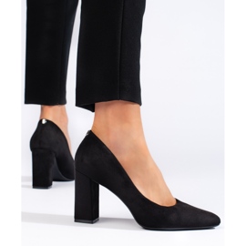 Sergio Leone Crne cipele od brušene kože s debelom petom od Sergia Leonea crno 1