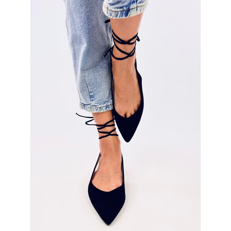 Dentoni Crne balerinke na vezanje crna 2