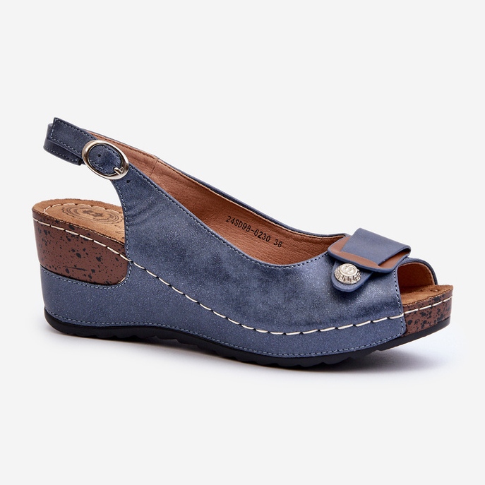 Ženske lagane udobne cipele Sandale na klin, plava Efravija 1