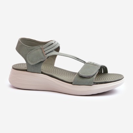 Ženske udobne sandale na čičak zelene boje Eladora zelena 1
