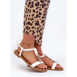 Ženske ravne sandale od eko kože, jeritelija bijele boje bijela 1