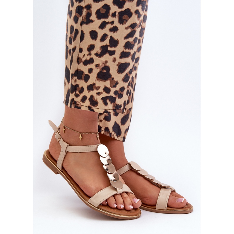 Ženske ravne sandale od eko kože Beige Jeritellia bež 1