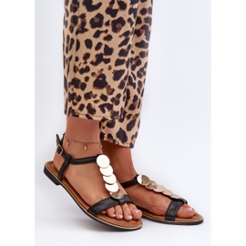 Ženske ravne sandale od eko kože crne Jeritellia crna 1