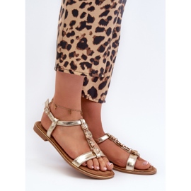 Ženske ravne sandale sa zlatnim Muridia ukrasima 1