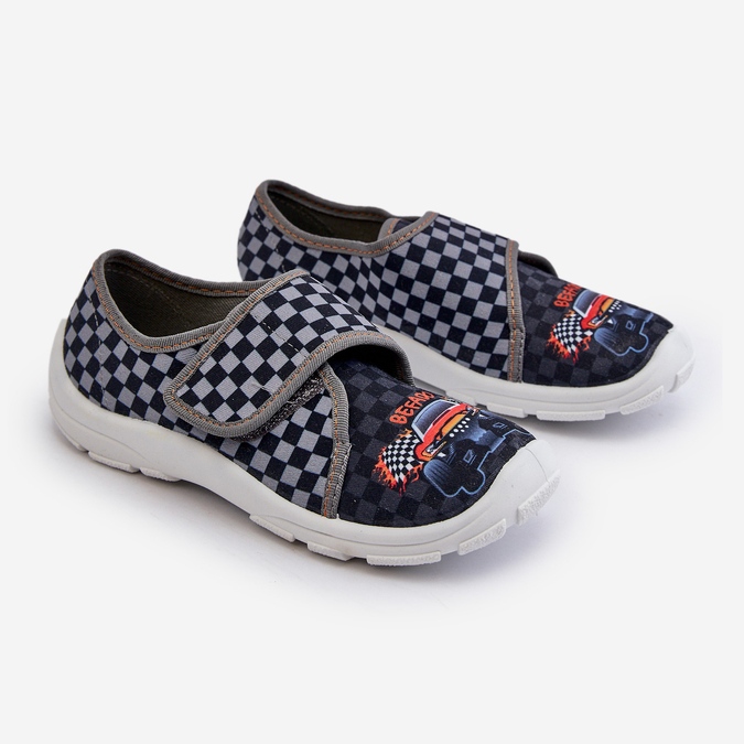 Udobne papuče za dječake s čičkom Befado 974Y540 Siva 1